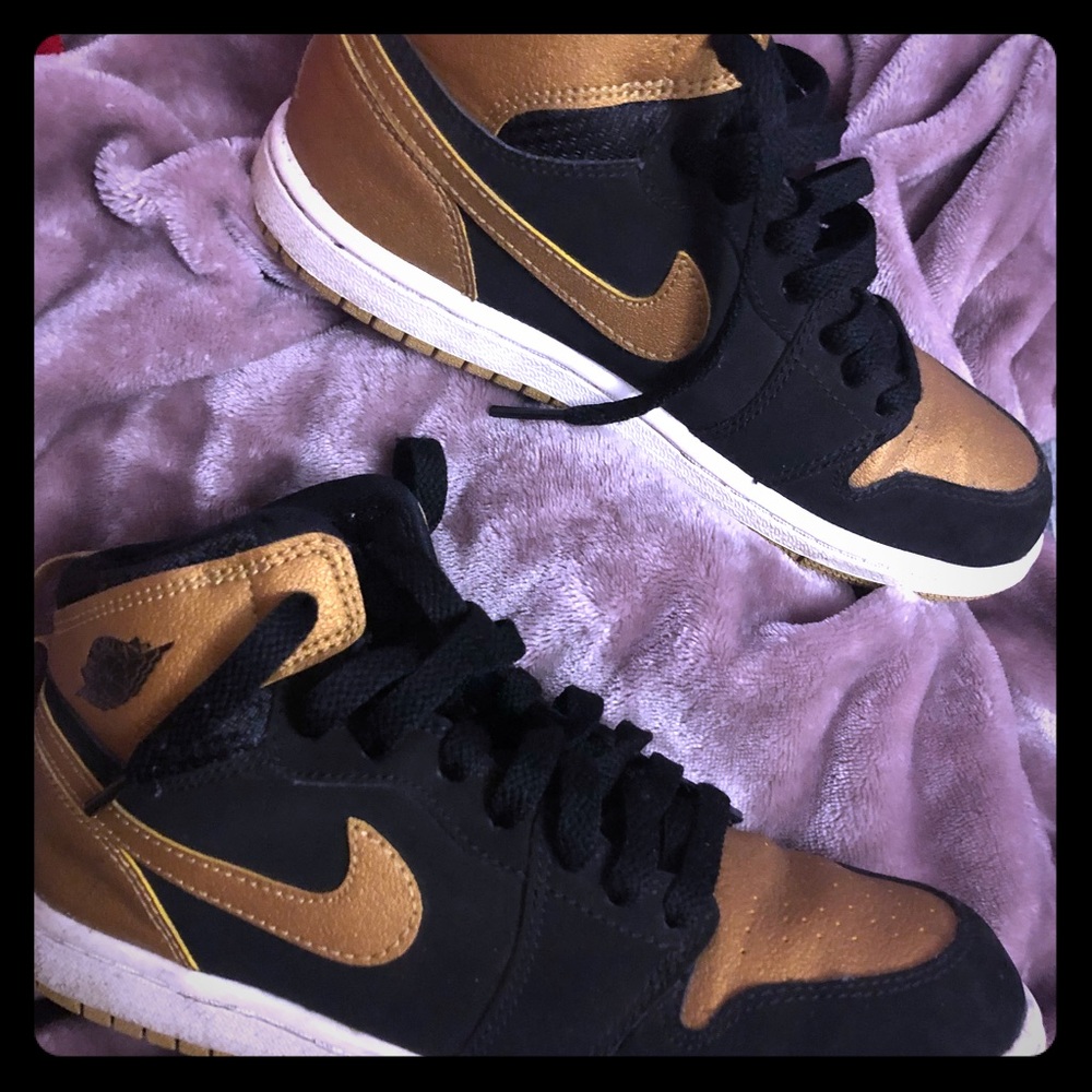 Black and gold Lebrons